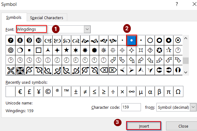 Add Decorative Bullets Using the Symbol Feature