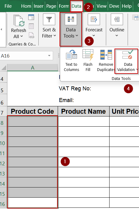 Steps to Create a Price List in Excel