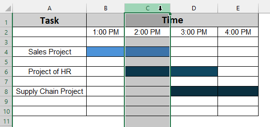 Using Cell Color to Split One Cell into Two Parts