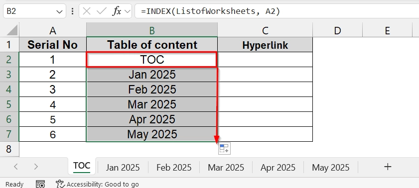 Using Name Manager & INDEX Function to Link Sheets to a Master Sheets in Excel