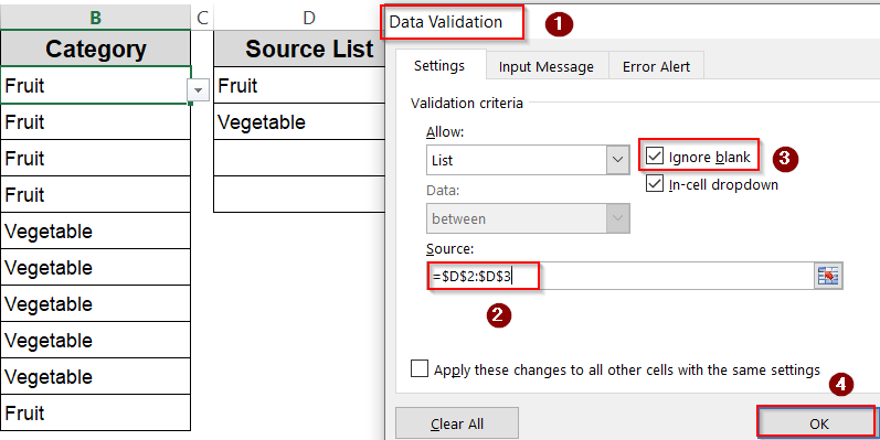 Eliminating Blank Cells from Drop-Down Source Range