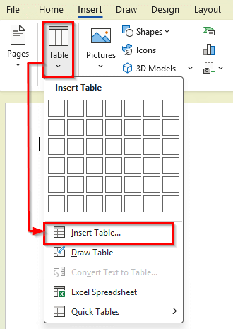 Put a Large Excel Table into a Pre-Made Table in Word