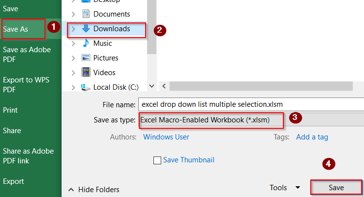 Steps to Create a Multiple Selection Drop-Down List in Excel