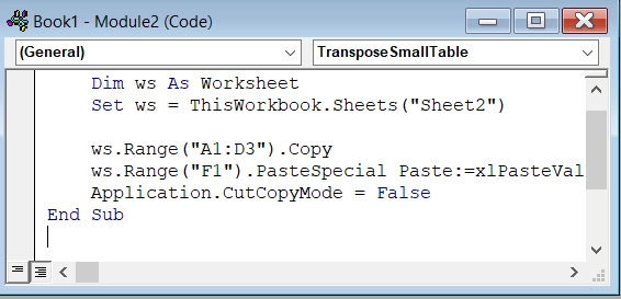 Using VBA PasteSpecial Feature to Transpose an Array in Excel