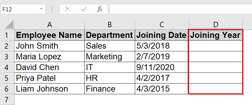 Use of TEXT Function TO Extract Year from Date in Excel