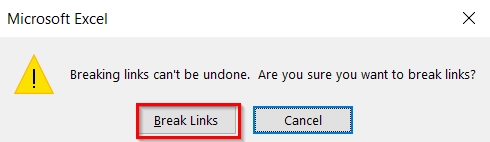 Using Excel’s Break Links Feature to Turn off Unsafe External Source Warning
