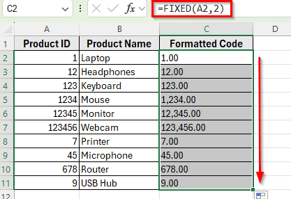 Using FIXED Function to Add Trailing Zeros for Decimals