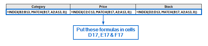 Use INDEX with MATCH for Individual Results