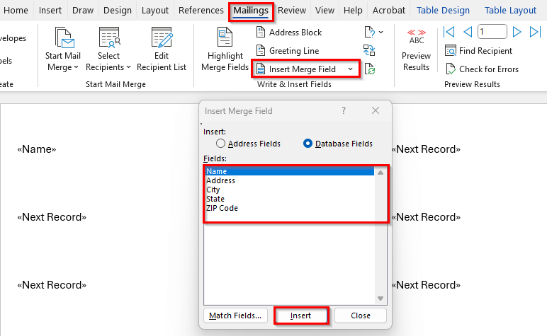Steps to Mail Merge Labels from Excel to Word