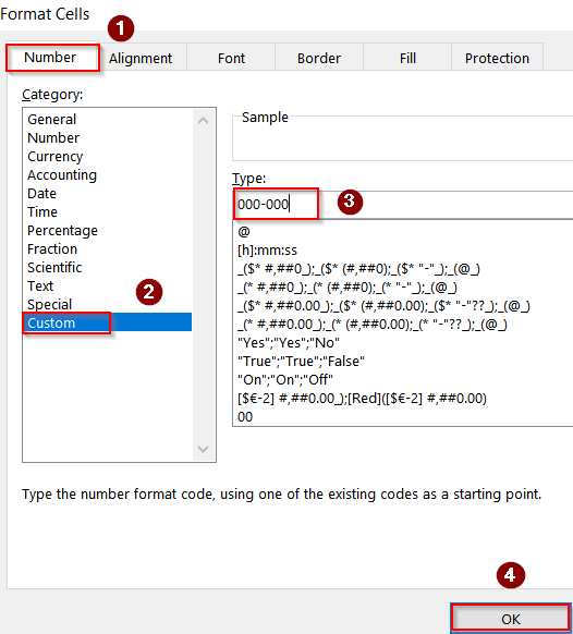 Applying Custom Number Formatting