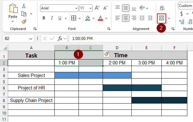 Using Cell Color to Split One Cell into Two Parts