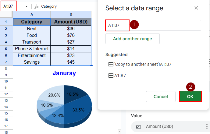 Copy a Chart from One Sheet to Another Sheet