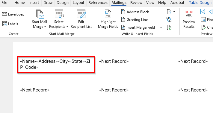 Steps to Mail Merge Labels from Excel to Word
