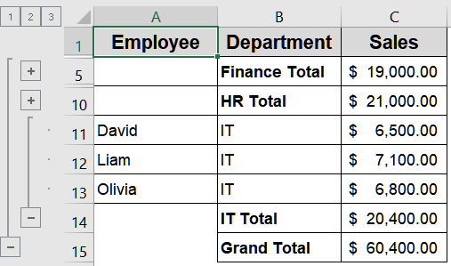 Organize Rows by Cell Value Using the Data Tab