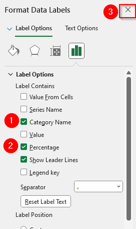 Make a Pie Chart Using the Insert Function with PivotTable in Excel for One Column of Data