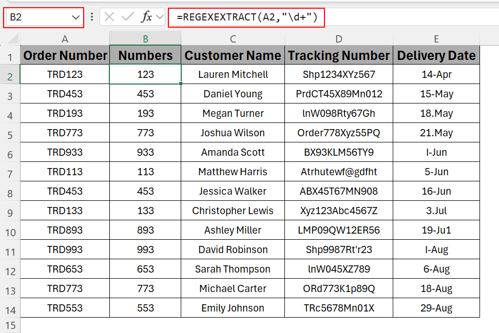 Extracting Number Dynamically