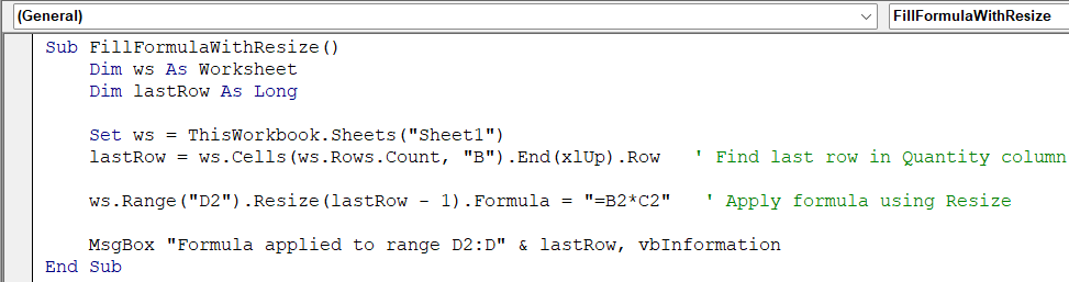 Solution 3: Use Resize Instead of AutoFill to Avoid Range Class Error