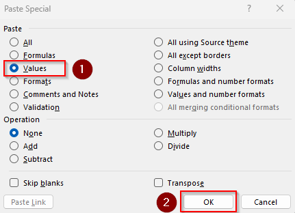 Manually Filter Zeros and Average Values with the SUBTOTAL Function