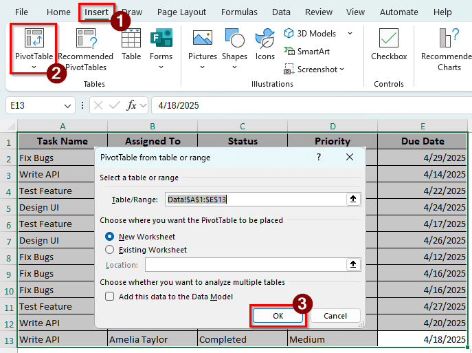 Steps to Fix the Date Grouping Issue in a Pivot Table