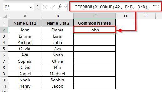 Using the XLOOKUP Function