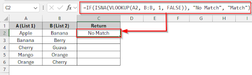 Identifying Matches and Differences Between Two Columns
