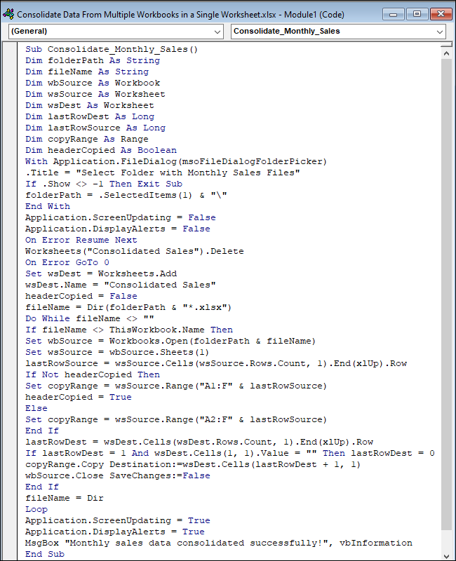 Applying VBA Code