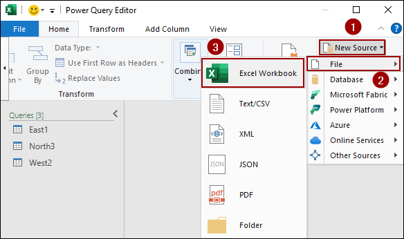 Applying Append Queries Feature from Power Query