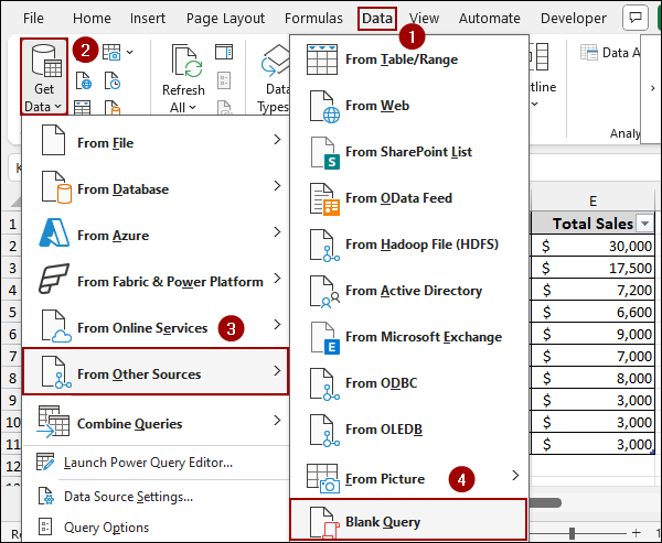 Using Blank Query in Power Query Editor