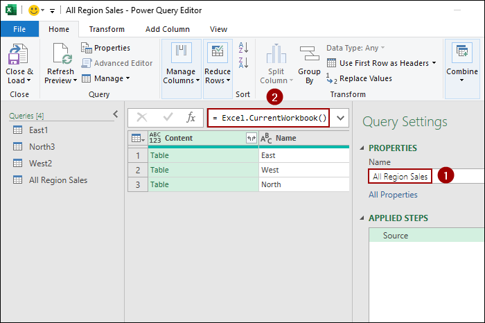 Using Blank Query in Power Query Editor