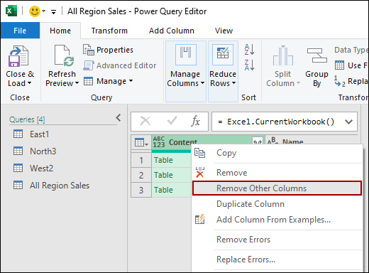 Using Blank Query in Power Query Editor