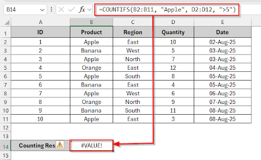 Ensure Range Sizes Match