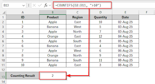 Incorrect Criteria Format