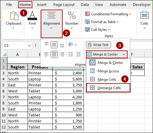 Advanced Filter Not Working Because of Merged Cells