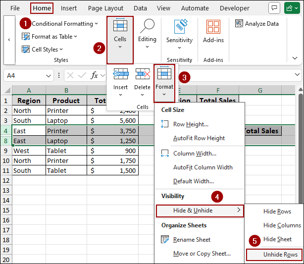 Filtering Blocked Due to Hidden Rows