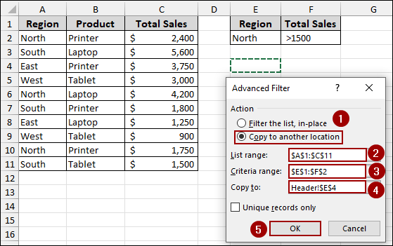 Advanced Filter Will Not Work with Mismatched Headers