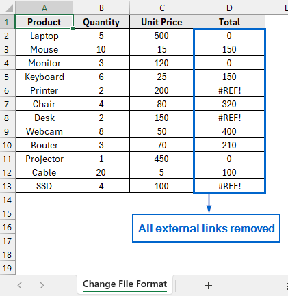 Change File Format to Zip for Breaking External Links