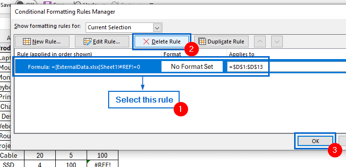 Use Conditional Formatting Rules to Delete External Links