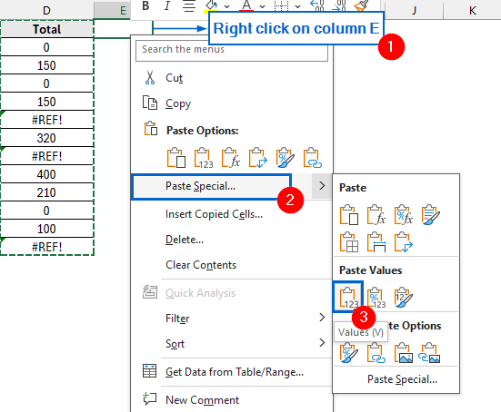 Use Paste Special to Convert Formulas to Values