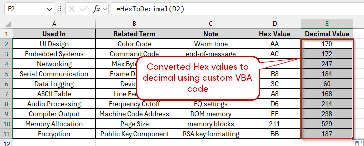 Using a Custom VBA Function