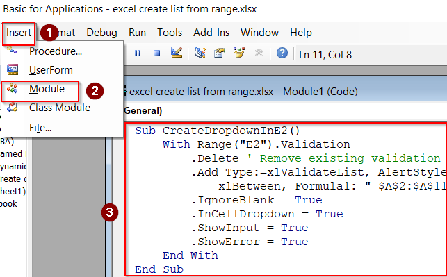 Automate List Creation Using a VBA Macro