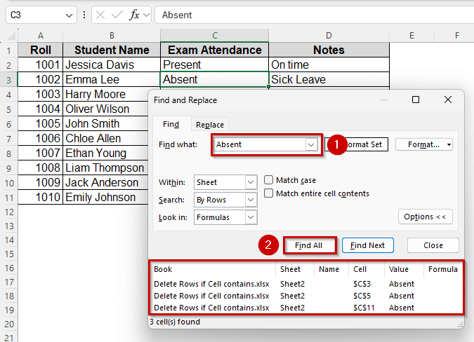 Use Find Tool from Menu Bar Add-ins