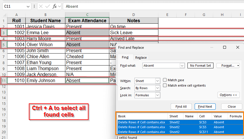 Use Find Tool from Menu Bar Add-ins