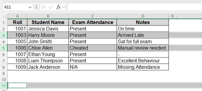 Add a Helper Column and Find Rows to Delete