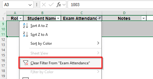Using Excel Filters to Delete Rows