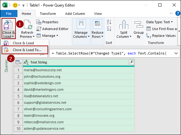 Using Excel Tools to Extract Email from Text 