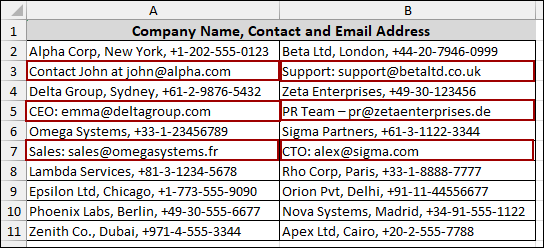Combining Emails into a Single Cell from Multiple Columns