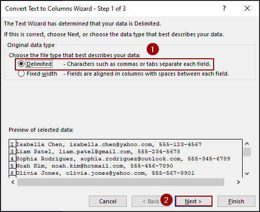 Text to Columns Feature