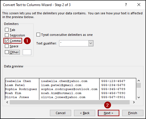 Text to Columns Feature