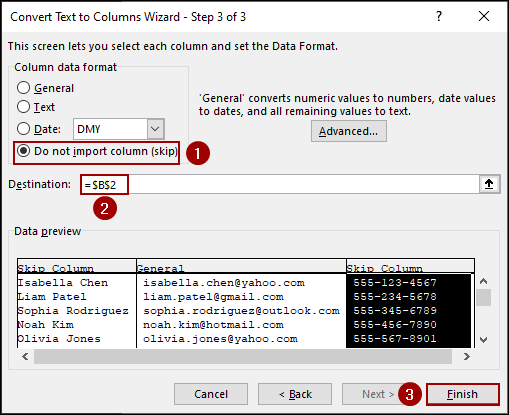 Text to Columns Feature