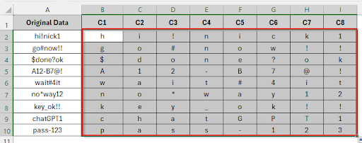 Combining MID with COLUMN Function